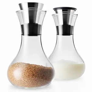 Eva Solo Set per Latte e Zucchero 25cl Vetro Borosilicato Beccuccio Antigoccia Dosatore
