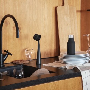 Eva Solo Squeeze Dispenser Sapone Black 0,2L Silicone Valvola per Dosaggio Detersivo Piatti