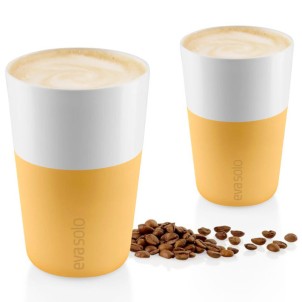 Eva Solo Bicchiere da Caffè Latte 2pz Golden Sand 360ml Porcellana Guaina Silicone