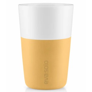 Eva Solo Bicchiere da Caffè Latte 2pz Golden Sand 360ml Porcellana Guaina Silicone