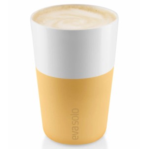 Eva Solo Bicchiere da Caffè Latte 2pz Golden Sand 360ml Porcellana Guaina Silicone