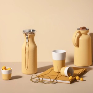 Eva Solo Bicchiere da Caffè Latte 2pz Golden Sand 360ml Porcellana Guaina Silicone