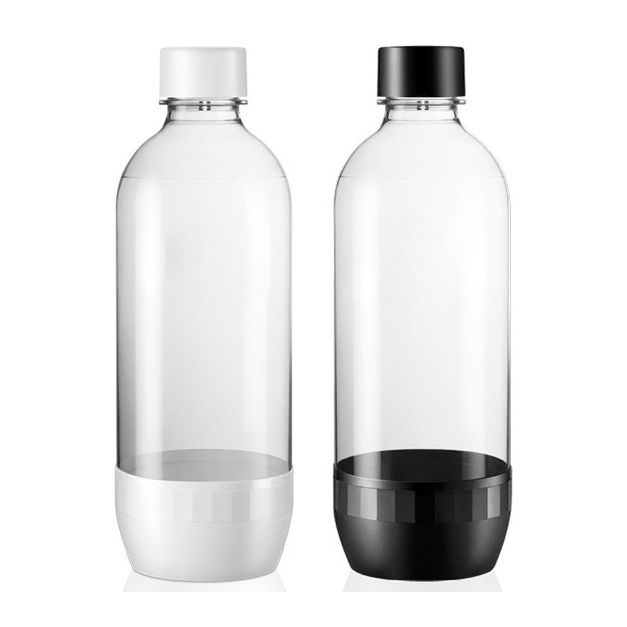 Sodagas DuoPack Bottiglie 1 Bianca e 1 Nera in Plastica per Gasatore d'acqua