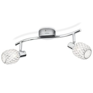 Philips Deltoid Bar Tube 2 Spot Cromo Vetro Tubo 2 Faretti Orientabili Lampadine G9 non Incluse