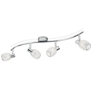 Philips Deltoid Bar Tube 4 Spot Cromo Vetro Tubo 4 Faretti Orientabili Lampadine G9 non Incluse