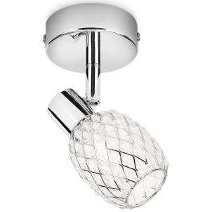 Philips Deltoid Single Spot Cromo Vetro Faretto Singolo Orientabile Lampadina G9 non Inclusa