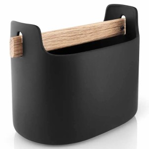 Eva Solo Barattolo per Utensili Basso 15cm Nero Ceramica Manico in Legno
