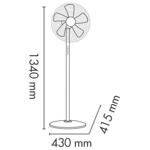 Argo Standy Evo White Ventilatore Piantana 5 Pale Diametro 40cm Telecomando