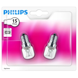 Philips 25T25MWB1 Lampadina per Forno 15W E14 230-240V Confezione 2 pezzi