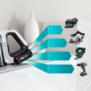 Bosch BBS711W Scopa Ricaricabile 18V Batteria 3Ah 40min Tubo Flessibile AllFloor DynamicPower Serie7