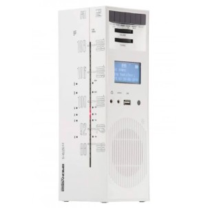 Brionvega RR327D+S Bianco Neve Radio Grattacielo FM RDS DAB/DAB+ Bluetooth Sveglia Ricaricabile