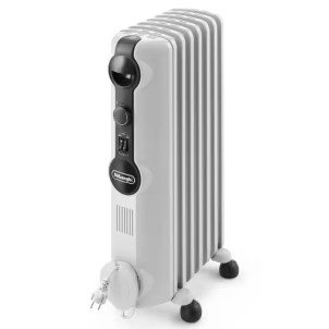 DeLonghi TRRS0715 Radia S Radiatore ad Olio 7 Elementi 1500Watt 3 Livelli Ruote Avvolgicavo