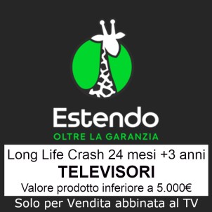 Estendo TV Crash 24 +3 5000€ Long Life Crash 24 Mesi Estensione Garanzia +3 anni Fino a 5000€