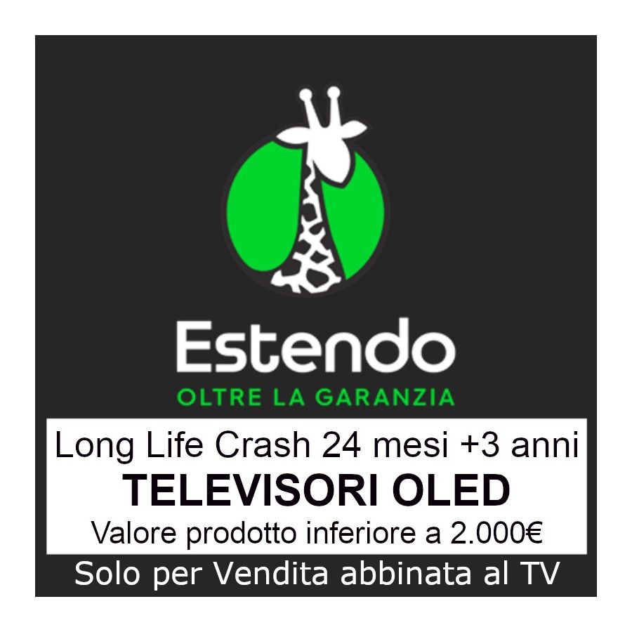 Estendo TV OLED Crash 24 +3 2000€ Long Life Crash 24 Mesi Estensione Garanzia +3 anni Fino a 2000€