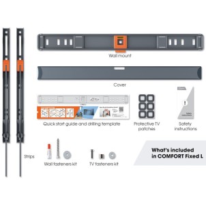 Vogel's TVM 3603 Nero Staffa Muro TV40"-100" Max75Kg Piatta Vesa da 100x100 a 600x400 Prof.2,2cm