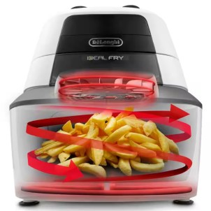 DeLonghi FH2133/1.W IdealFry Friggitrice ad Aria 6 porzioni Doppio Sistema di Riscaldamento