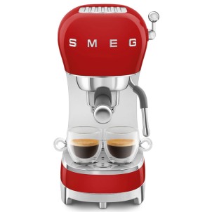 Smeg ECF02RDEU Rosso Lucido 50's Style Macchina del Caffè Espresso Vapore Cappuccino
