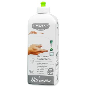 Almacabio Bio2 Sensitive Piatti a Mano all'Ossigeno 1L Detergente Ipoallergenico 200 Lavaggi