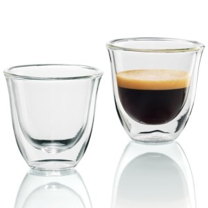 DeLonghi DLSC310 Bicchieri Espresso 2pz 90ml Vetro Doppia Parete Termica