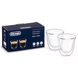 DeLonghi DLSC310 Bicchieri Espresso 2pz 90ml Vetro Doppia Parete Termica