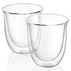 DeLonghi DLSC311 Bicchieri Cappuccino 2pz 270ml Vetro Doppia Parete Termica