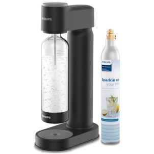 Philips ADD4901BK/10 Lite Black Soda Maker Gasatore Acqua con Bombola Gas CO2 e Bottiglia PET