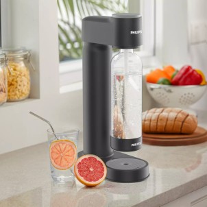 Philips ADD4901BK/10 Lite Black Soda Maker Gasatore Acqua con Bombola Gas CO2 e Bottiglia PET