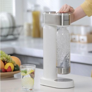 Philips ADD4902WH/10 White Inox Soda Maker Gasatore Acqua con Bombola Gas CO2 e Bottiglia PET