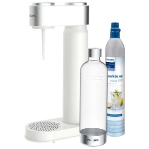 Philips ADD4902WH/10 White Inox Soda Maker Gasatore Acqua con Bombola Gas CO2 e Bottiglia PET