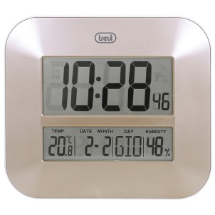 Trevi OM3520D Bronzo Orologio Digitale Calendario Temperatura Umidità da Parete o Tavolo