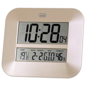Trevi OM3520D Bronzo Orologio Digitale Calendario Temperatura Umidità da Parete o Tavolo
