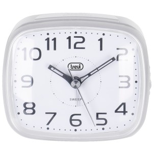 Trevi SL3054 Bianco Orologio Sveglia Lancette Movimento Silenzioso Suoneria Elettronica