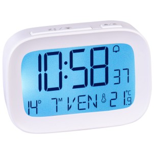 Trevi SLD3850 Bianco Orologio Digitale Sveglia Calendario Termometro