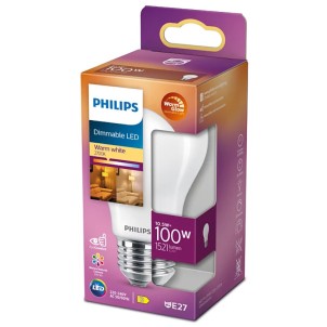 Philips LED Goccia Vetro E27 10,5W 230V 1521lm 2700K Dimmerabile Equivalente 100W