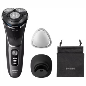 Philips S3343/13 Rasoio Serie 3000 Pivot e Flex 5D PowerCut Wet Dry 3Led Ric1h/Auto1h Custodia Base