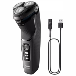 Philips S3343/13 Rasoio Serie 3000 Pivot e Flex 5D PowerCut Wet Dry 3Led Ric1h/Auto1h Custodia Base
