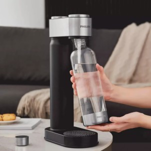 Philips ADD4902BK/10 Black Inox Soda Maker Gasatore Acqua con Bombola Gas CO2 e Bottiglia PET