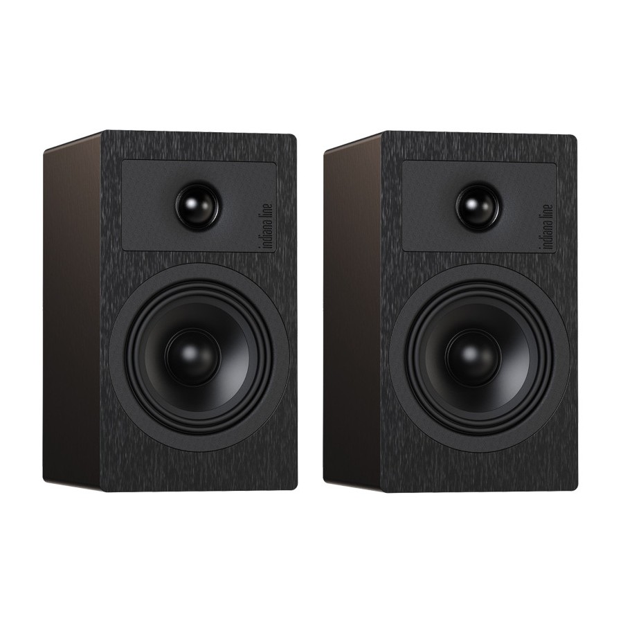 Indiana Line Tesi 2 Black Coppia Casse Scaffale 80W 2vie T2,6 W12 BassReflex