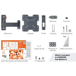 Vogel's TVM 3223 Black Staffa Muro TV19"-43" Max15Kg 2 snodi Vesa 75/200 Prof.5,8-30,2cm