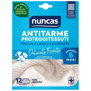 Nuncas Antitarme Proteggitessuti 12 Foglietti Delicato Fiorito Efficace per 6 Mesi