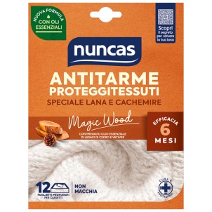 Nuncas Antitarme Proteggitessuti 12 Foglietti Magic Wood Efficace per 6 Mesi
