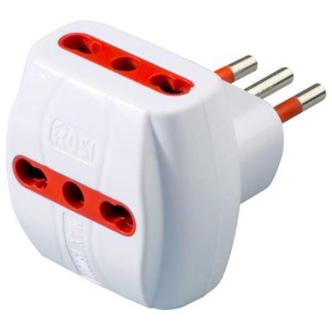 Rosi RS78041T Bianco Adattatore Multipla 3 Prese Bipasso Spina 10A 250V