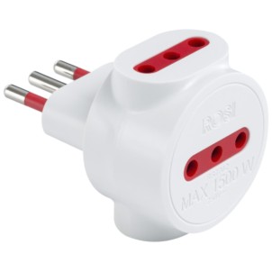 Rosi RS7702B Bianco Multipla 3 Prese 10A 1 Spina 10A 250V Serie Emilia Specialist