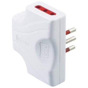 Rosi RS78130 Bianco Multipla Piatta 3 Prese 10A 1 Spina 10A 250V Serie Emilia Extra-Piatta