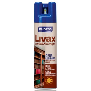 Nuncas Livax Mobili&Design Cera Lucidante 300ml Spray per Legno e Pietra Naturale Cera d’Api AntiPolvere