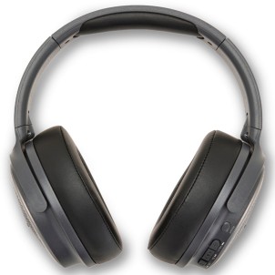 Aiwa HST-250BT/TN Titanio Cuffie OverEar Bluetooth Cavo Jack Slot MicroSD MP3 Pieghevole Custodia