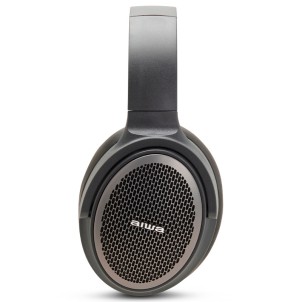 Aiwa HST-250BT/TN Titanio Cuffie OverEar Bluetooth Cavo Jack Slot MicroSD MP3 Pieghevole Custodia