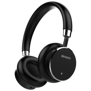 Aiwa HSTBTN-800BK Black Cuffie OnEar Bluetooth Cancellazione Attiva Rumore Cavo Jack Custodia
