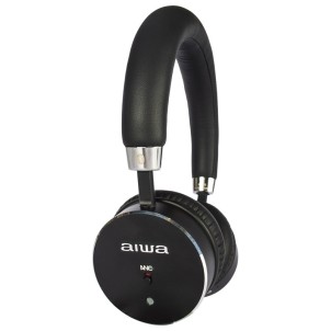 Aiwa HSTBTN-800BK Black Cuffie OnEar Bluetooth Cancellazione Attiva Rumore Cavo Jack Custodia