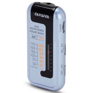 Aiwa R-22SL Silver Radio FM AM Tascabile Batterie 2x AAA